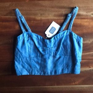 Chambray Cropped Top